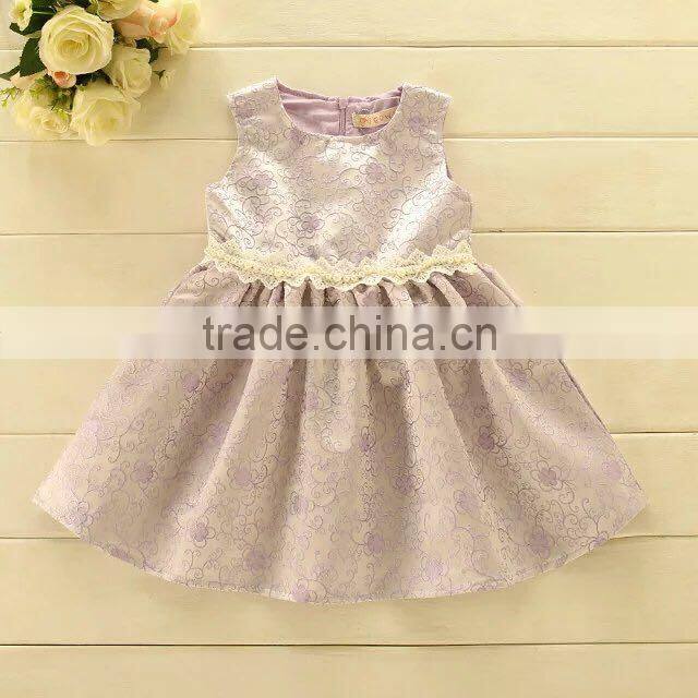 2017 kids beautiful model frock design girls winter vest dress for infants European Style Autumn Children's baby Party Dress