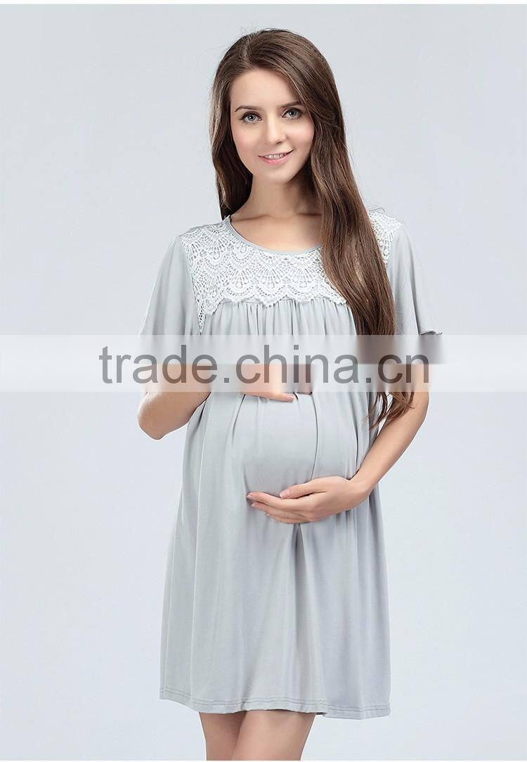 Wild Maternity Clothing Printing Breastfeeding Clothes Loose and Comfortable Nursing Dress