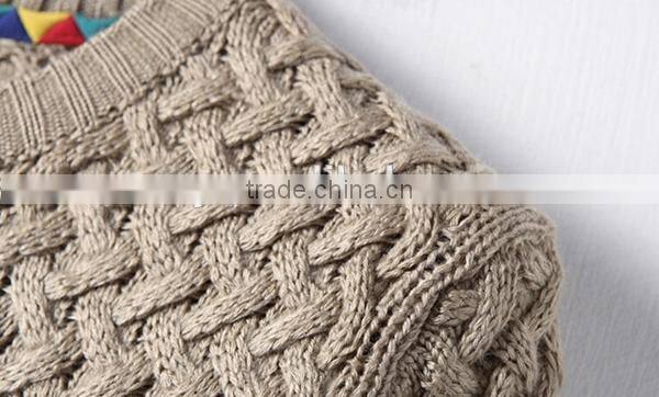 Crew neck 3D pattern fashion sweater for men