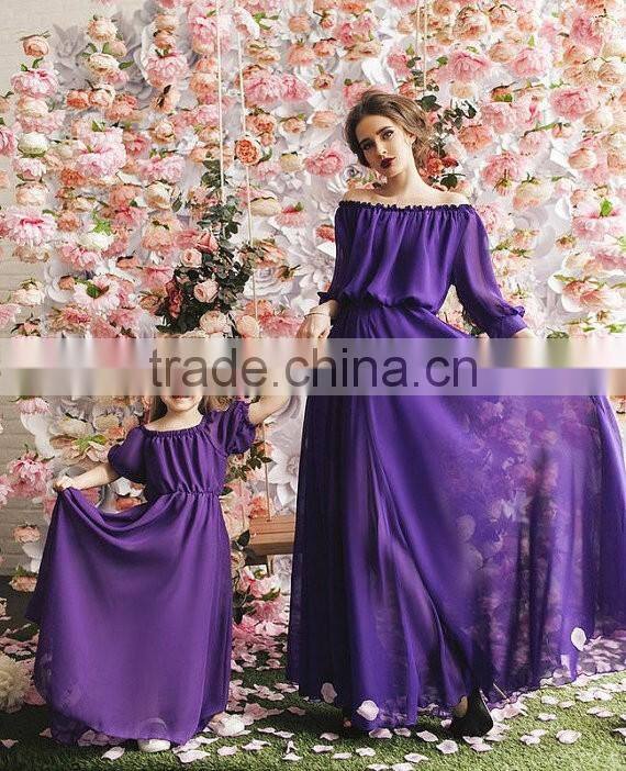 Matching Mother And Me Dresses Family Look Mother And Daughter Dresses Chiffon Maxi Dresses