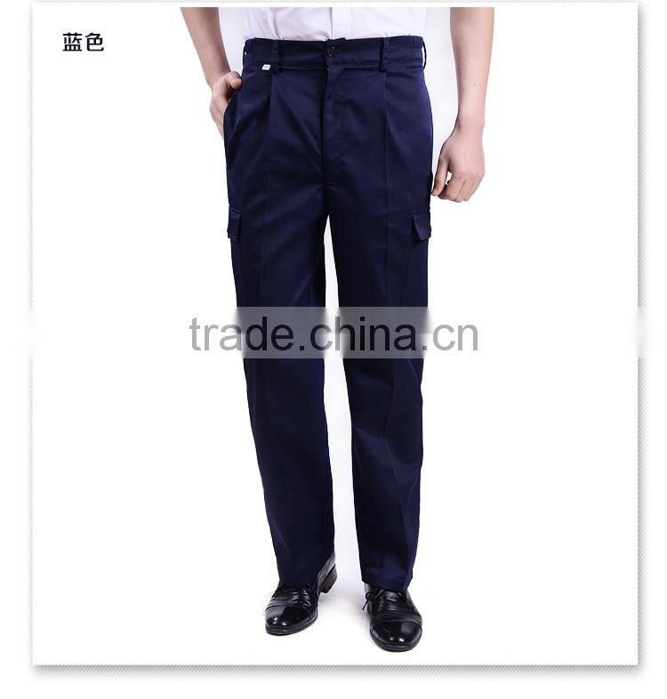 Juqian 2016 factory price new mens working uniform poly cotton cheap cargo uniform work pants with side pockets