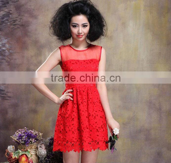 Latest Elegant African Short Summer Lace Mesh Dresses