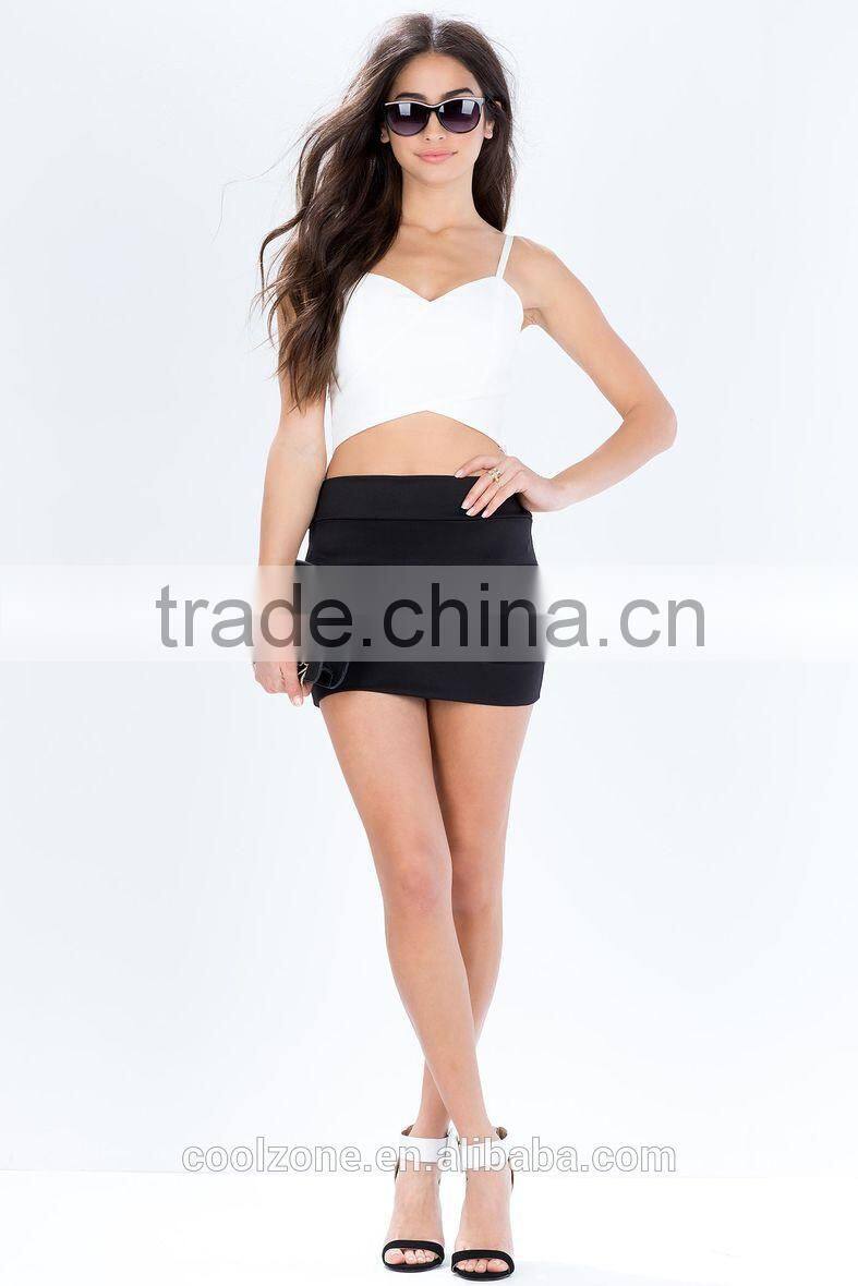 2015 high quality fashion elastic banded mini skirt ladies short skirt
