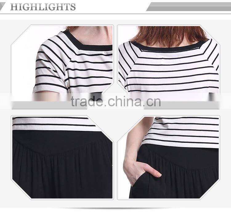 ODM services t-shirt custom,women short sleeve stripe t-shirt