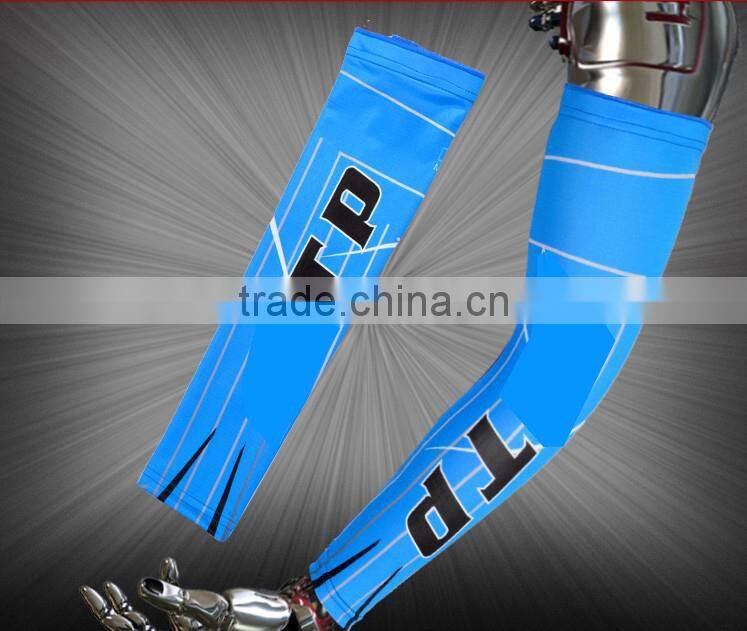 blue sleeve with colorful tattoo heat arm sleeve