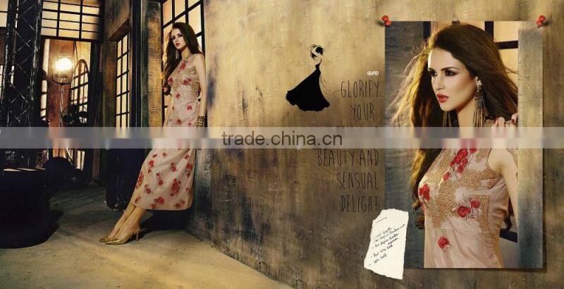 Grey color on embroidery design Bliss Charm Designer Kurtis