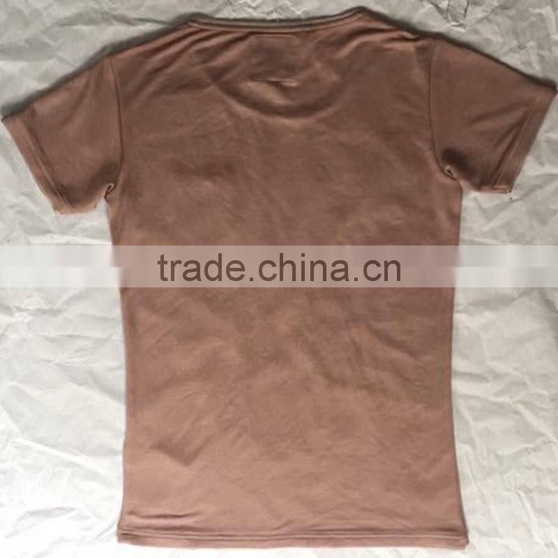 Beige Tailored Fitting Chest Pocketed T-Shirts for Men