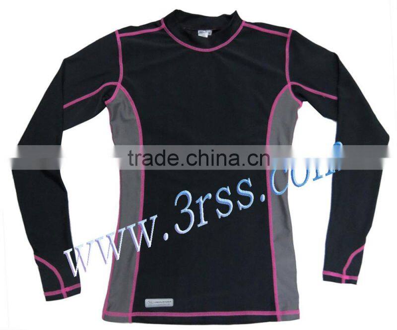 women long sleeve printed custom rash guard with UPF50+
