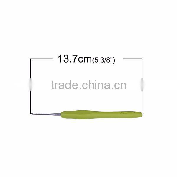 Factory Cheap Wholesale Green 13.7cm TPR Aluminum Crochet Hooks