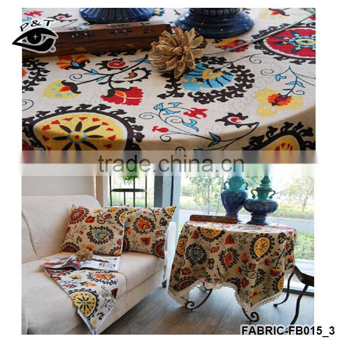 5m/pack Newest Folk Style Sunflower Printing Canvas Fabric Linen/Cotton Fabric for Apron Curtain Bag Table cloth