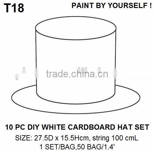 10 pcs papaer craft DIY white cardboard hat