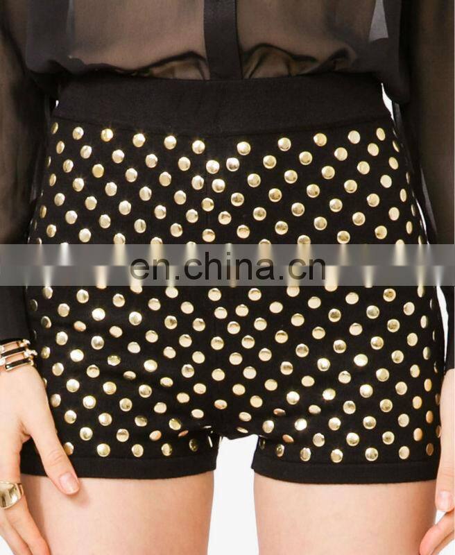 High-Waisted Flat Stud Shorts CSS0091