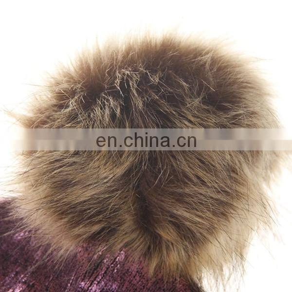 Adult hair ball bronzing pure color knitted hat men and women fashion warm ear protection hat