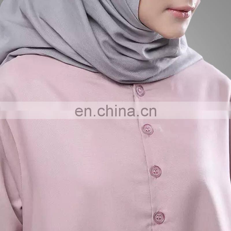 Muslim jubah new style long sleeves abaya in dubai half buttons maxi islamic dresses