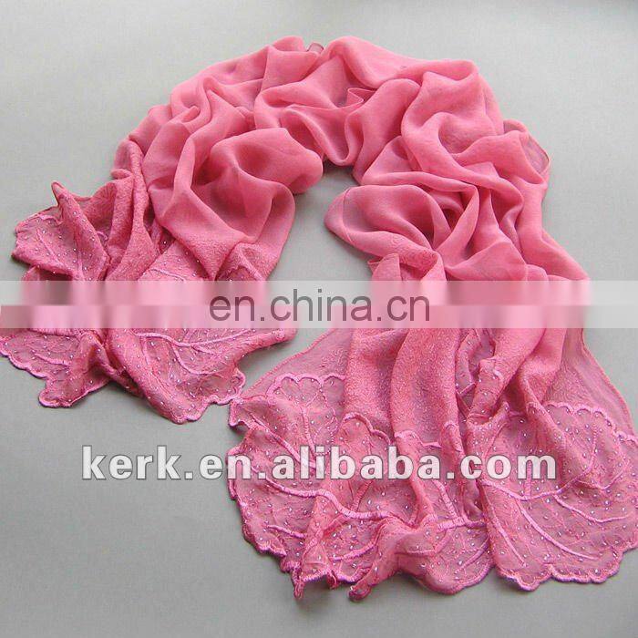 Factory price 175cmx52cm 17 colors ladies shawls scarf, can be MUSLIM HIJAB, 100% silk scarf