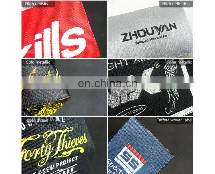 Customized logo Polo shirts washable woven label sew on back main label/neck label