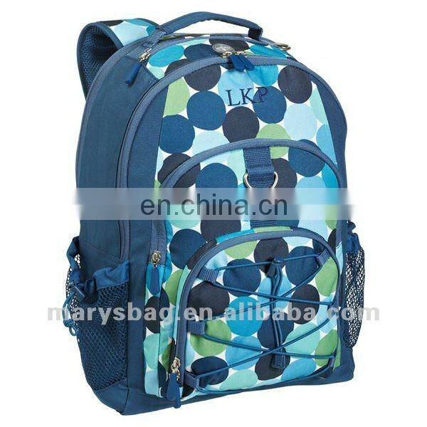 Blue Pop Dot Backpack with key ring clip