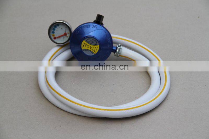 Hose 8.5mm High Pressure for Natural Gas, Soft Natural Gas Braided Hose, Cooking Gas Regulator with Gauge