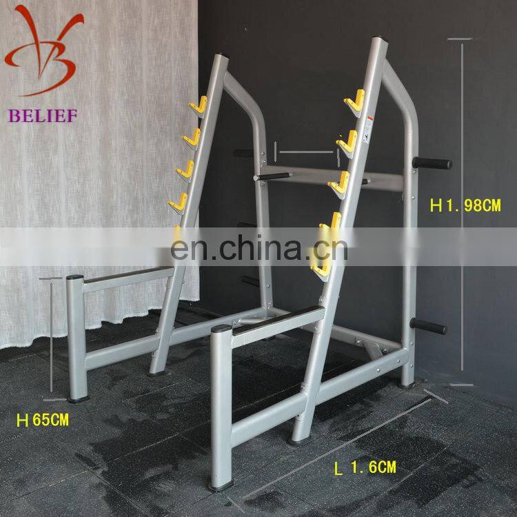 Professional in weightlifting bench pressed steel squat rack