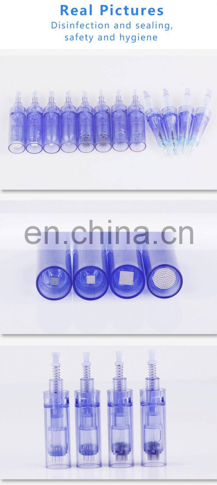 Replacement needle cartridge stainless steel needle skin vibrating derma pen