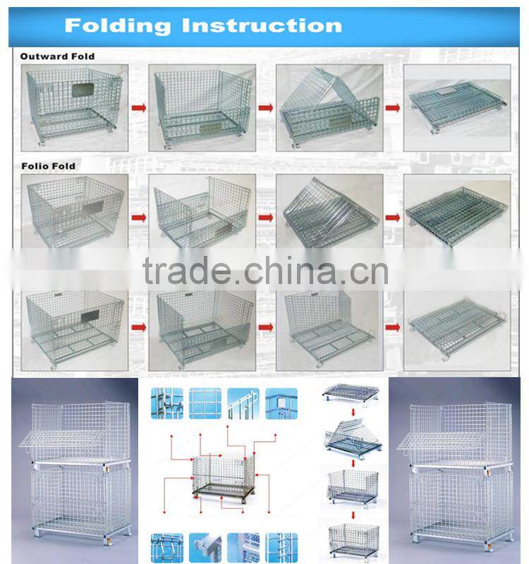Warehouse Foldable Wire Mesh Cage for Sale