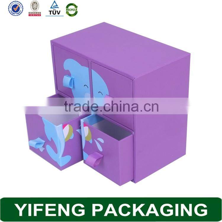 Creative Gift Custom Printing Black Matte Hard Paper Box With Drawer