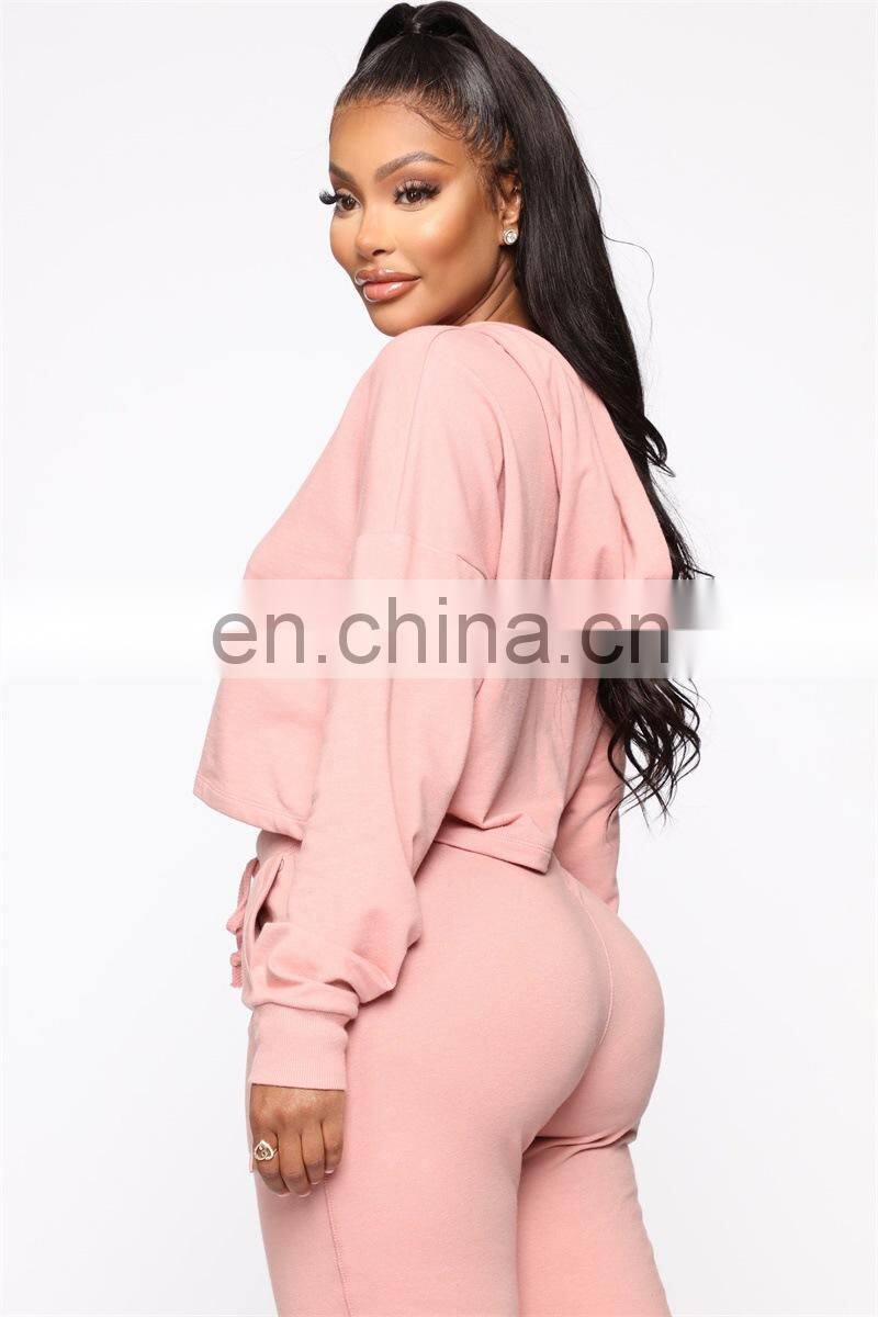 Wholesale custom new fashion autumn and winter women's long-sleeved hooded casual sports hooded sweater jogging suit