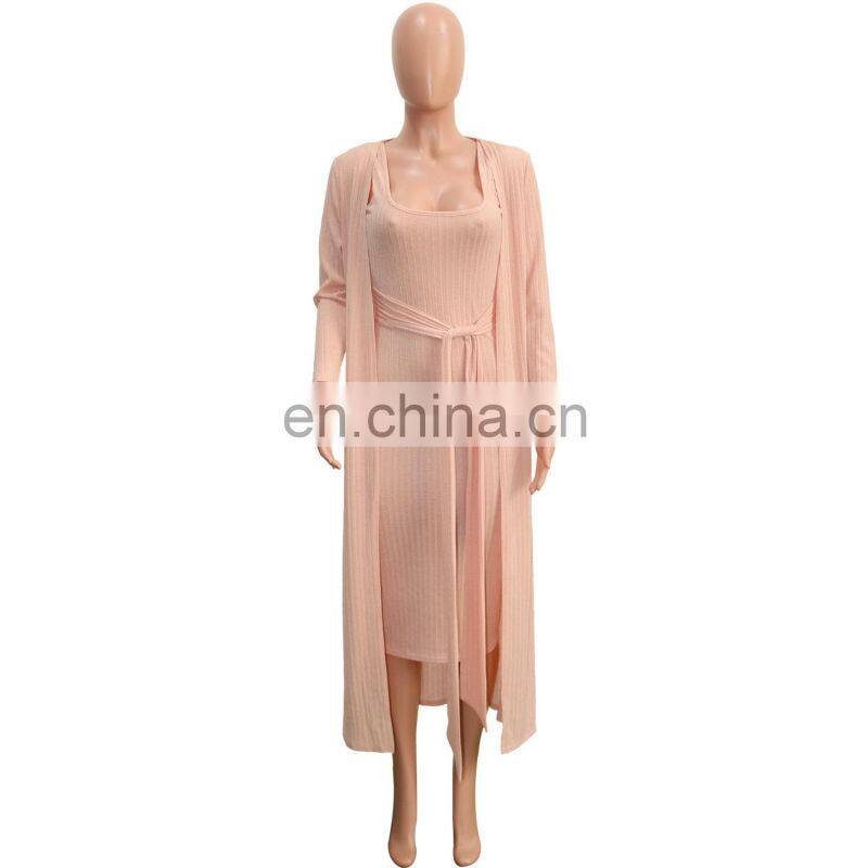 Cross-border fashion sexy suit 2021 new pit strip long-sleeved trendy cloak suspender skirt two-piece suit