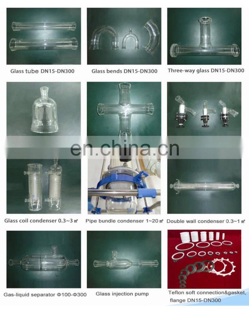 Glass coiled inner tube Condenser for sale, glass Water Heat Exchanger, cheap Reflux condenser