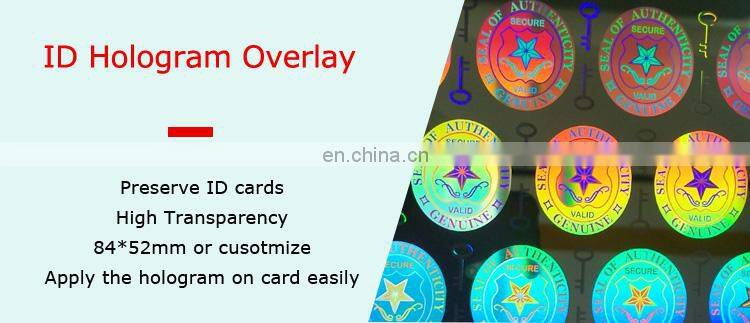 ID Cards Adhesive Transparent Security Hologram Overlay Sticker