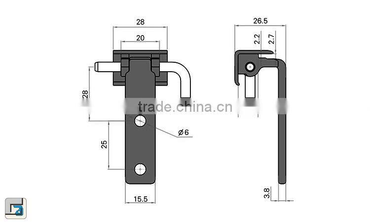 2015 New design zinc plated door hinge for cubicle use