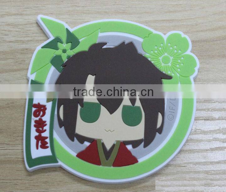 Non-slip cup mat for kids, 3D PVC Rubber Placemats, table mats and coasters