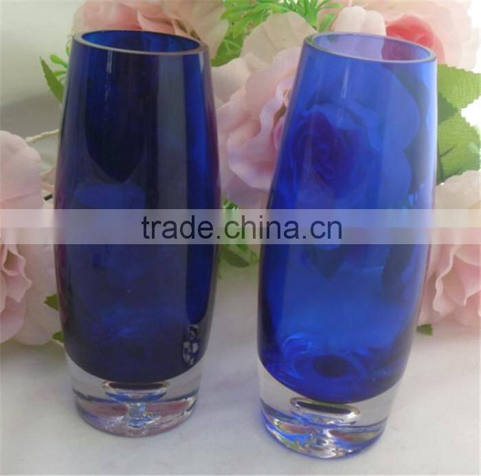 light sea blue mini egg shape glass vases small round