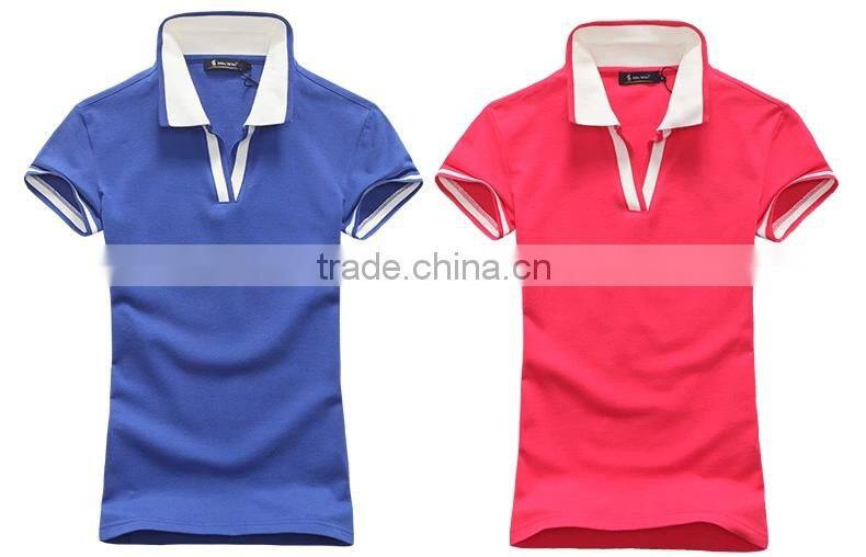 The new 2015 summer wear women's cotton and colorful candy color collar short sleeve polo shirt