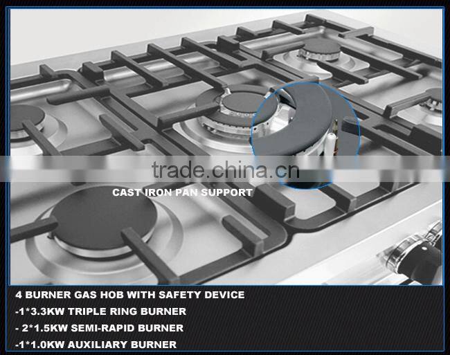 free stand double gas oven with 5 top burners