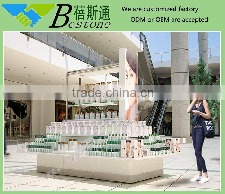 Mall custom retail shopping kiosk or rmu, cosmetic value fashion shop furniture