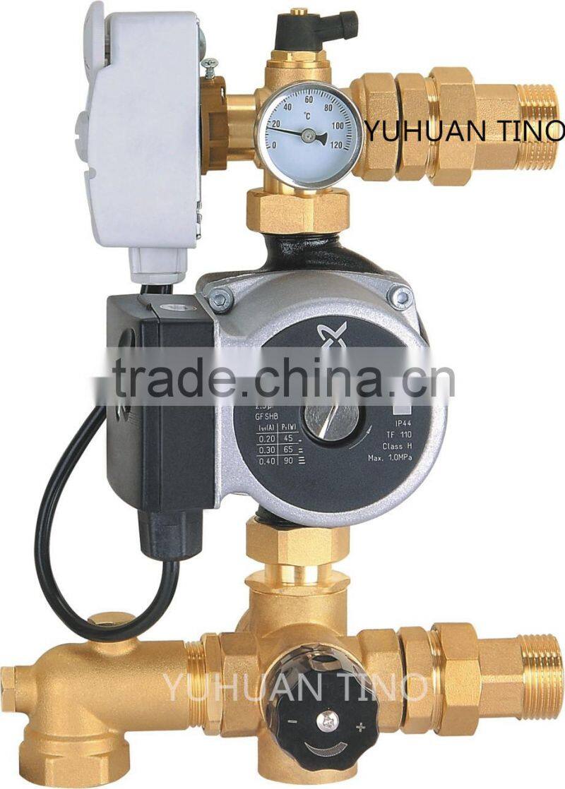 mixing circulating pump center for underfloor heating system