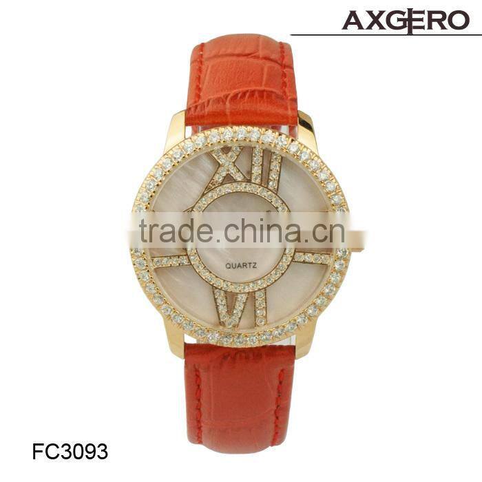 christmas promotion big face diamond charm wristwatch