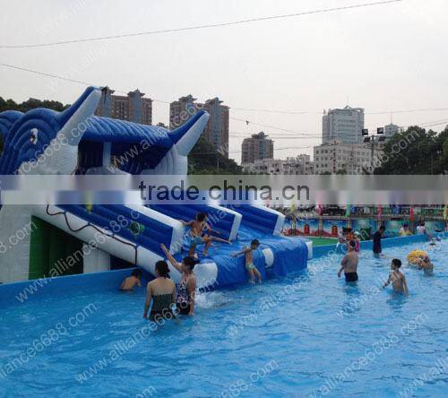 water slide with water pool water game