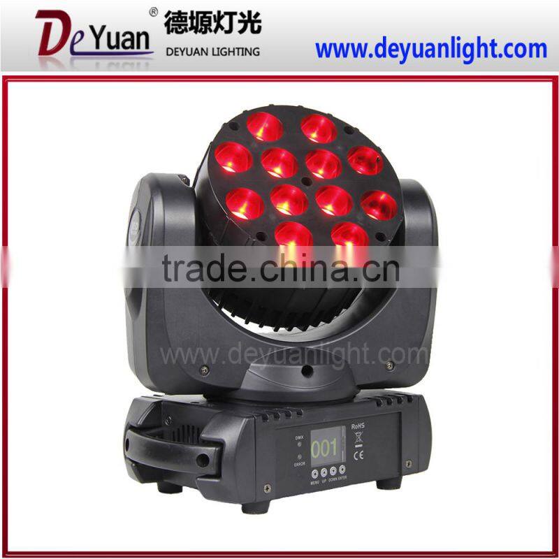 Hot Sell Outdoor led 12*12w 4in1 mini wash moving head light, disco light