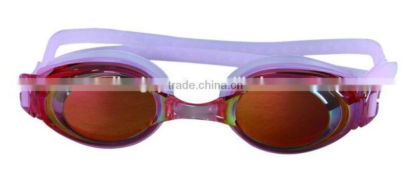 mirror coated swimming goggles,adult swim glasses,silicone swimming goggles