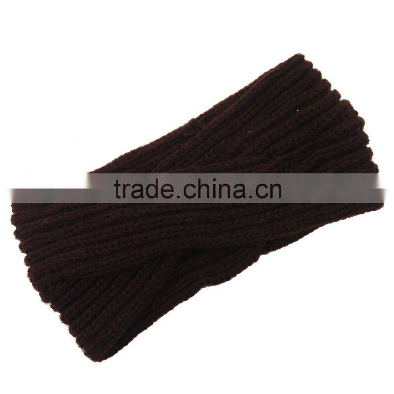 Europe and America Hot Selling Fashion Trendy Lady Girls Plain Sports Knitted Headband