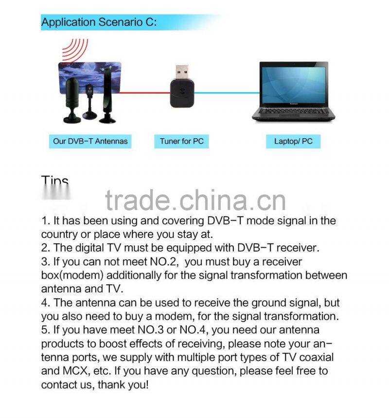 Wholesale digital high gain uhf tv antenna with VHF / UHF DVB-T-Aerial Connector