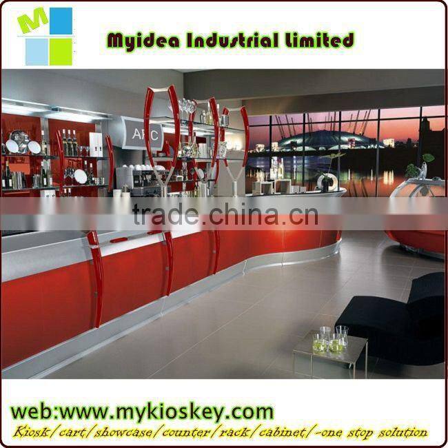 white glass modern reception counter led light bar counter