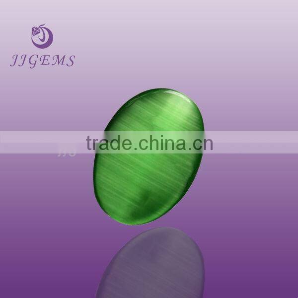 synthetic oval green nano crystal glass stone for jewelry