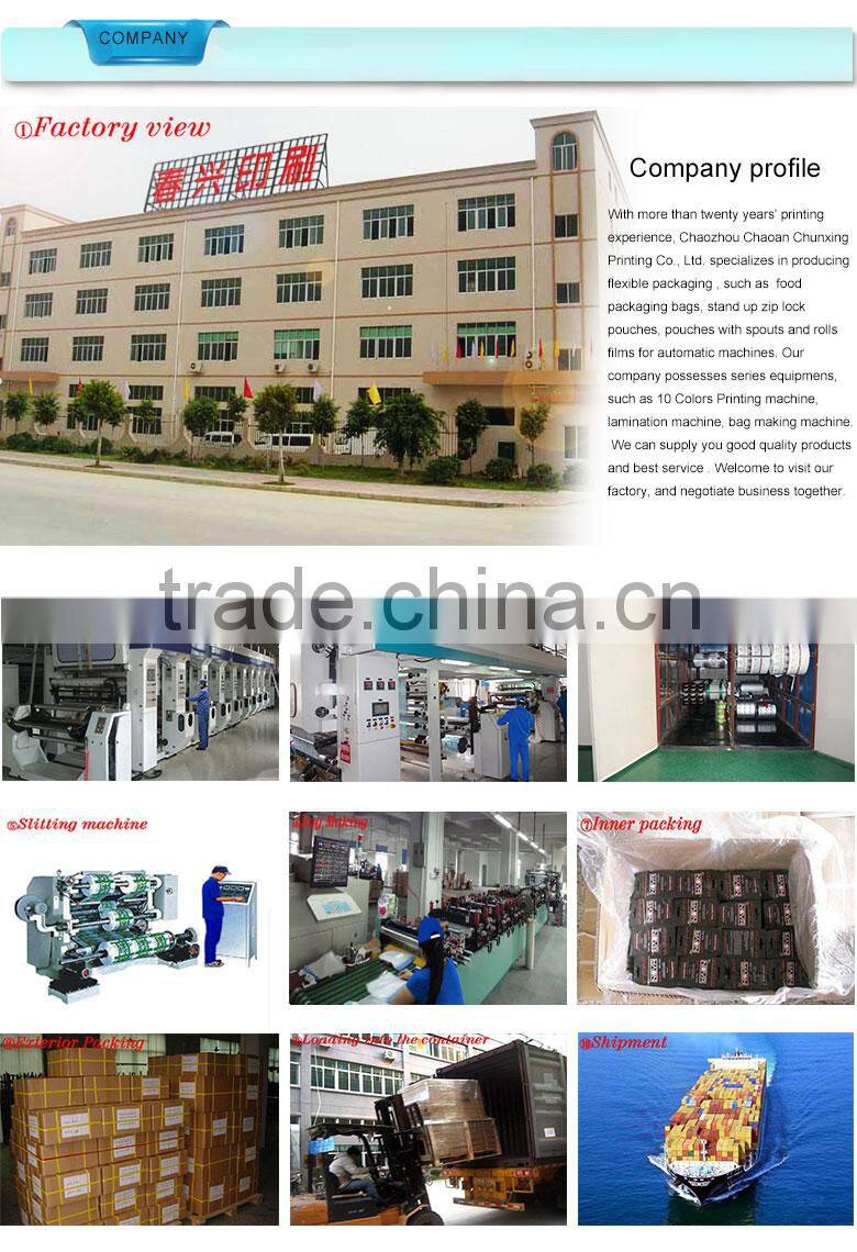 three sides sealed zipper bag for red dates