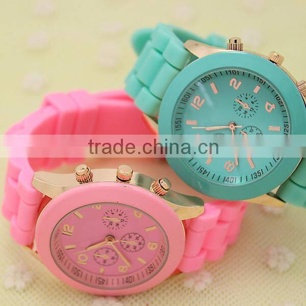 2015 Hot Japan quartz movt alloy case Colorful Silicon Watch