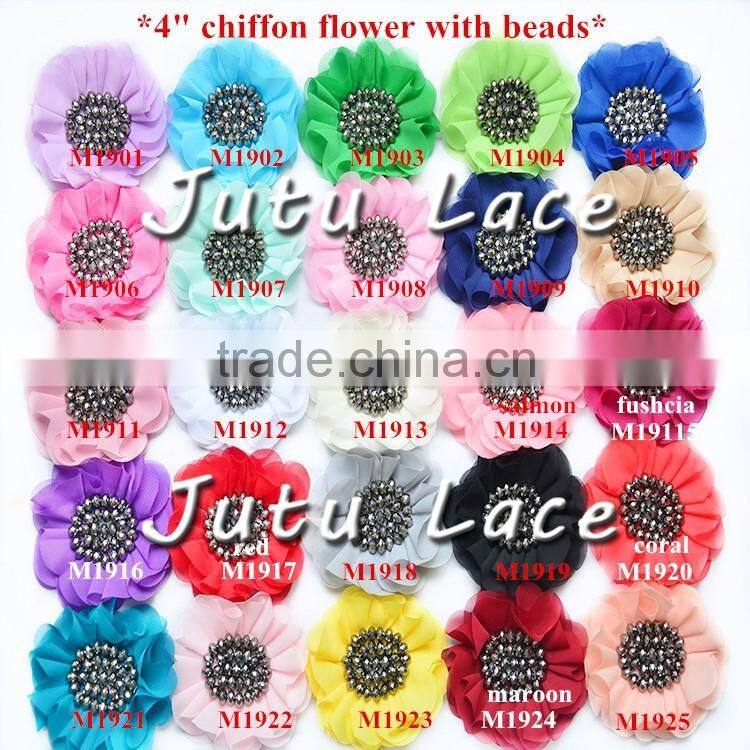 shabby chiffon collar with pearl centre- garment accessories