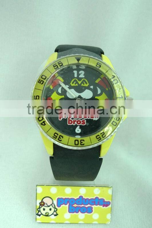 Products Bros Tiger Unisex Waterproof PVC Band Rubber Wrist Black Watch With Cartoon