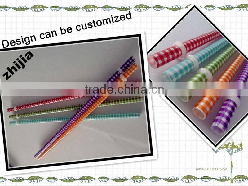 Colorful hard plastic decorative drinking straws